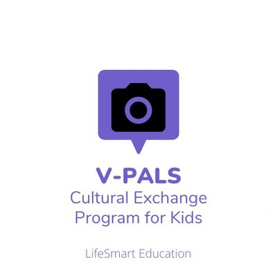 Logo for V-PALS cultural exchange program for kids by LifeSmart Education.