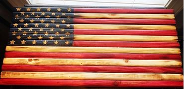 Small American Flag made of wood