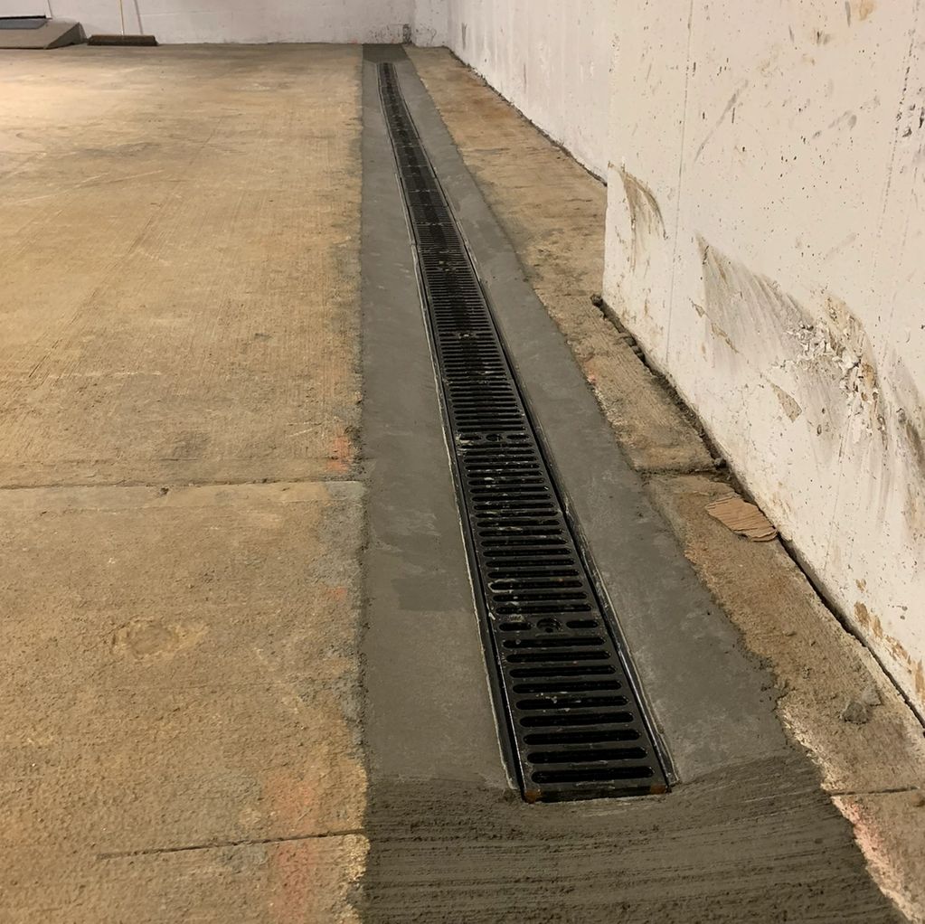 Trench drain for a customers garage.