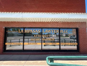 The front office signage of Lampasas Lawyer PLLC
