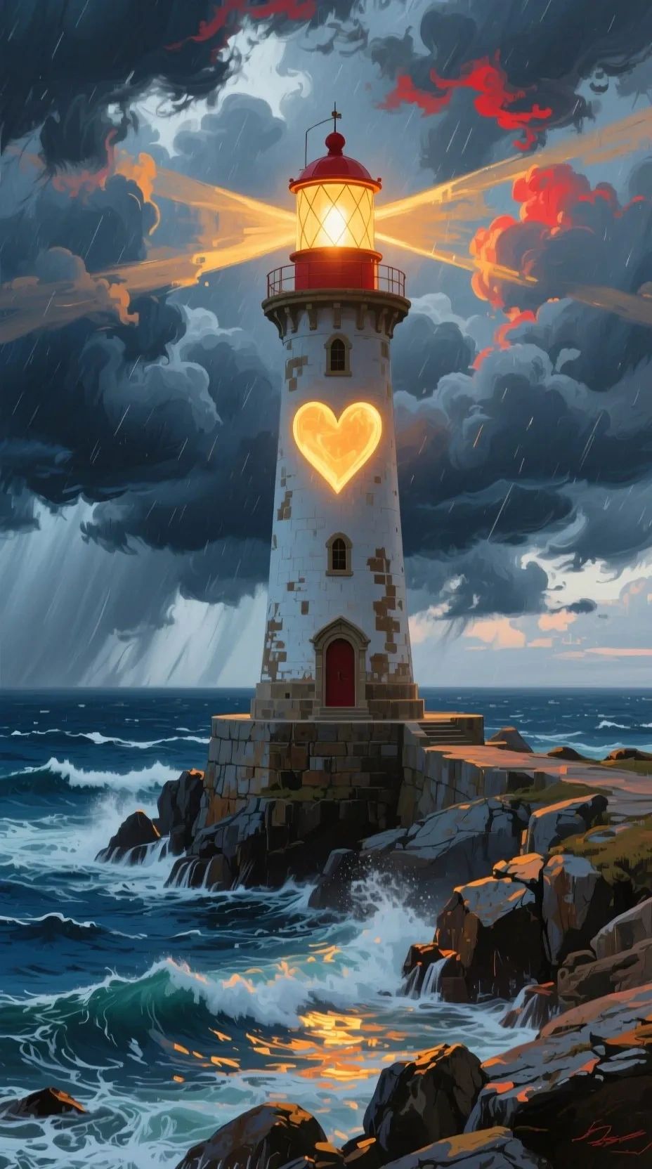 Warm, safe lighthouse ready to help you shelter from a storm.