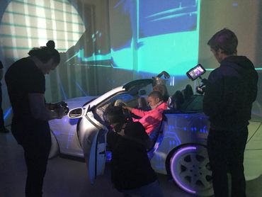 Behind the scenes shot during filming of a video on the Sweet Tooth Hotel