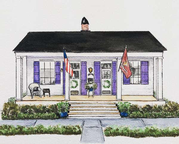 Custom Watercolor painting of a historic home