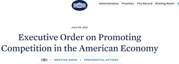 Executive order promoting competition in the American economy.