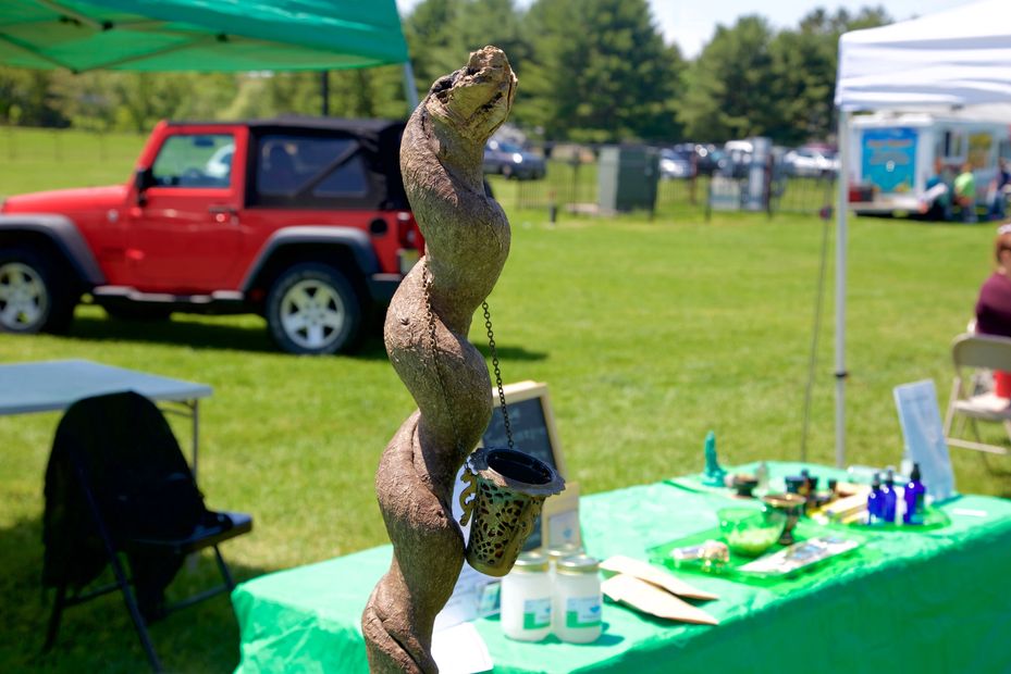 The Frankincense Guy's famous serpent staff that emits frankincense smoke fragrance.