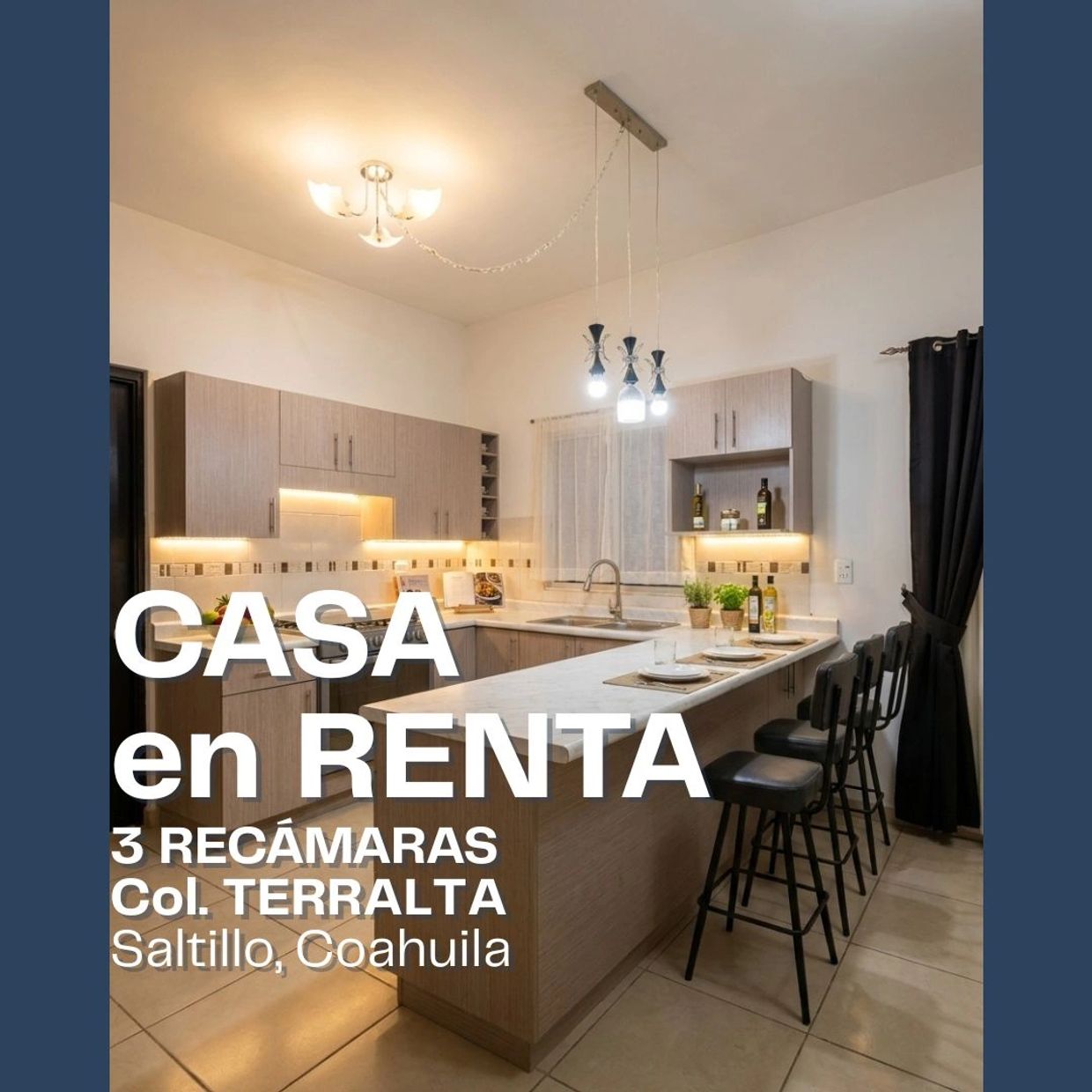 Casa en Renta de tres recámaras en Fraccionamiento Privado al Nor-Oriente de Saltillo. Fraccionamie
