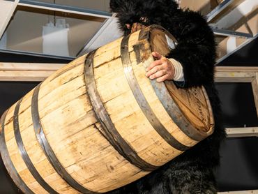 Papa Bear dumping a barrel