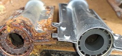 rusty gas furnace burner