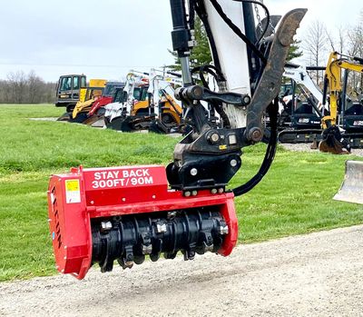 Excavator mulching head. Fecon FMX