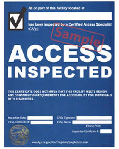 Am I ADA Compliant? Disabled Access Inspection Certificate