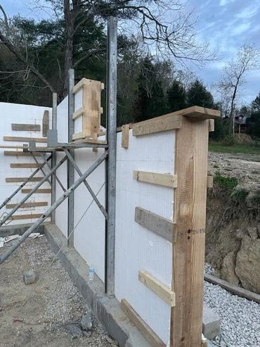 ICF basement wall with bracing Stanton Ky.