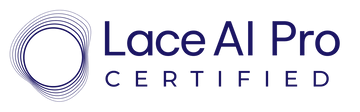 Lace AI Pro Certified logo in blue with a circular design.