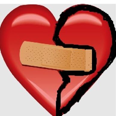broken heart, band aide on a heart, hole in the heart, dying heart