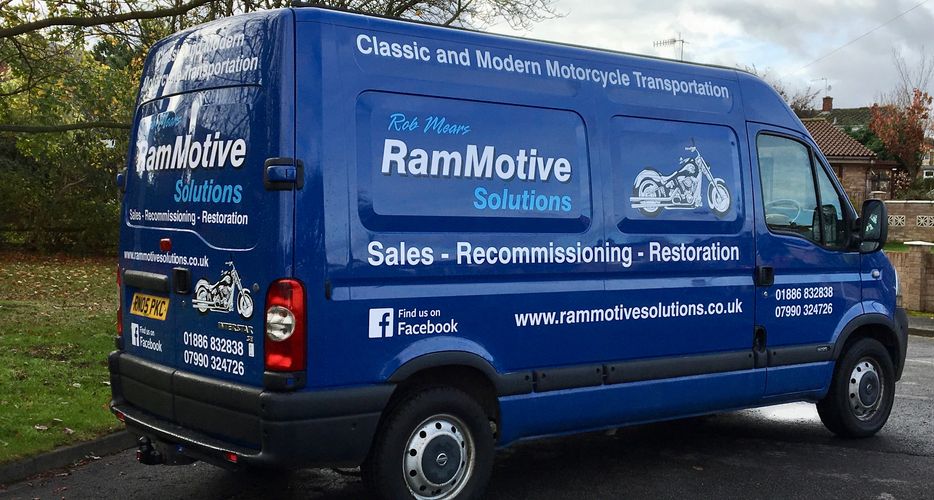 RamMotive Solutions motorcycle courier and Transportation, Sales, recommissioning Malvern, Worcester