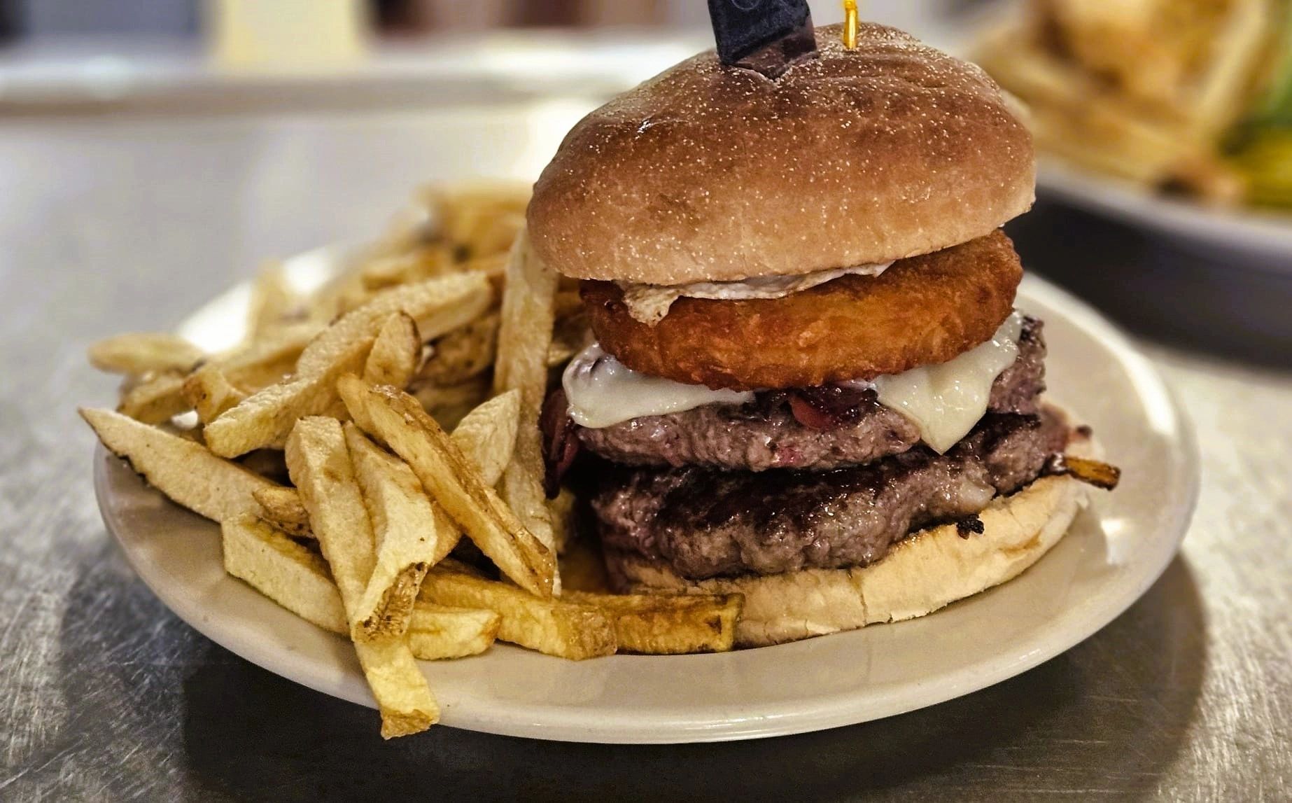 Double Square Burger with hand-cut fries.
