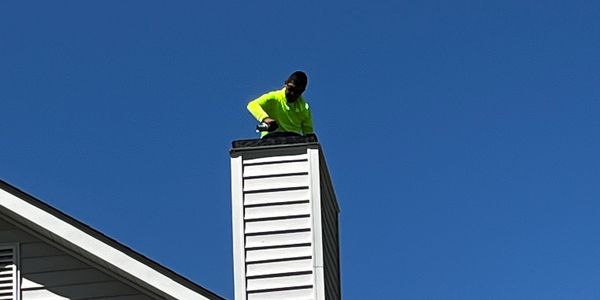 Chimney flashing chimney siding and chimney, cap repairs, renews, and replacement