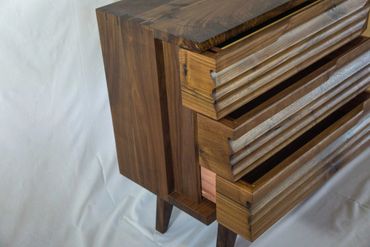 Credenza with wrap around drawers 