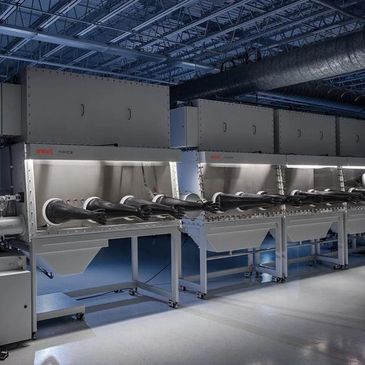 Inert laboratory glove box argon and nitrogen