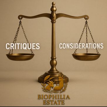A scale balancing the words 'critiques' and  'considerations'