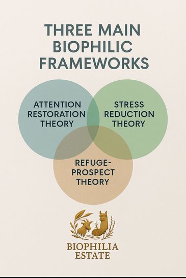 A Venn diagram showing the interconnectedness of the 3 main biophilic frameworks