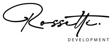 Stylish cursive logo reading 'Rossette Development' in black on white.