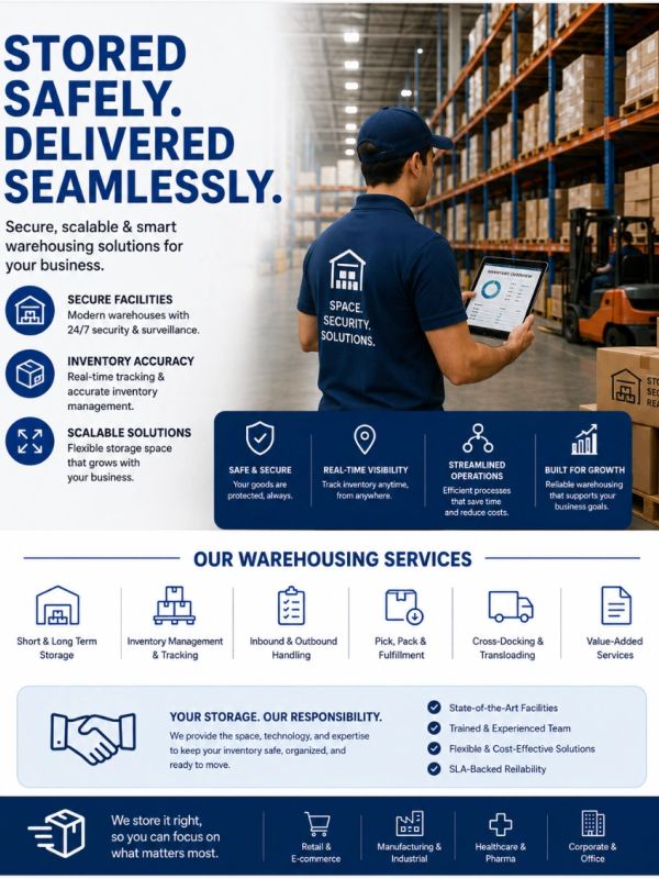 Warehouse worker managing inventory with a tablet in a modern facility.