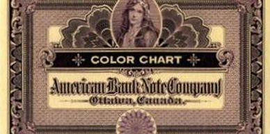 Vintage color chart from American Bank Note Company, Ottawa, Canada.