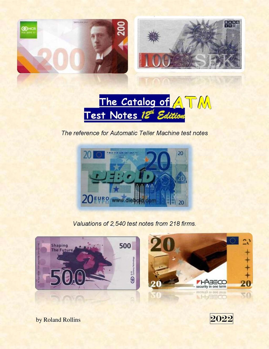 Cover page of The Catalog of ATM Test Notes, 12th Edition, by Roland Rollins, 2022.