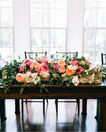 sweetheart table, wedding reception, wedding decor, reception flowers, Orlando wedding reception