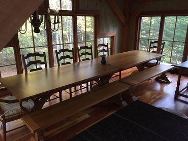 Custom White Oak table and Benches