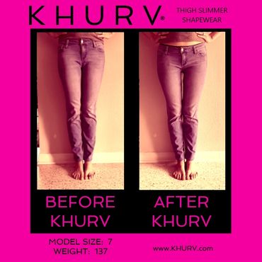 KHURV thigh gap shapewear is the best thigh slimmer shapewear and sculptwear for slim fit blue jeans