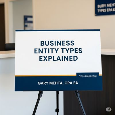 Business Entity Types Explained. Gary Mehta, CPA EA, Delaware.