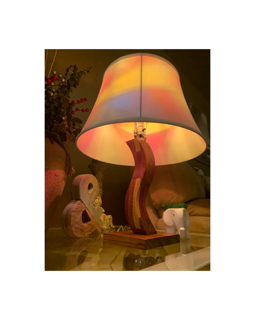 Customer's S Lamp hand made from Walnut, Paduk, Leopard, Canary, Maple and Purpleheart Wood