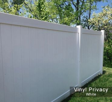 White full-privacy vinyl fence
