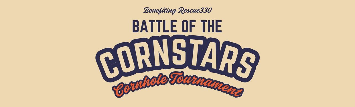 Logo for the Battle of the Cornstars Cornhole Tournament benefiting Rescue330.