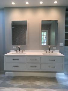 4" Recessed LED lights above vanity