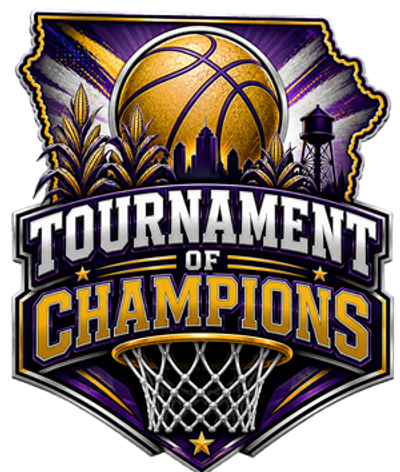 Basketball Tournament of Champions logo with cityscape and corn.