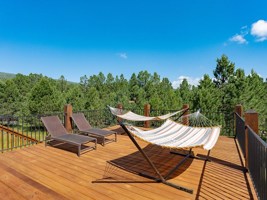Relax on our generous two-person hammocks!