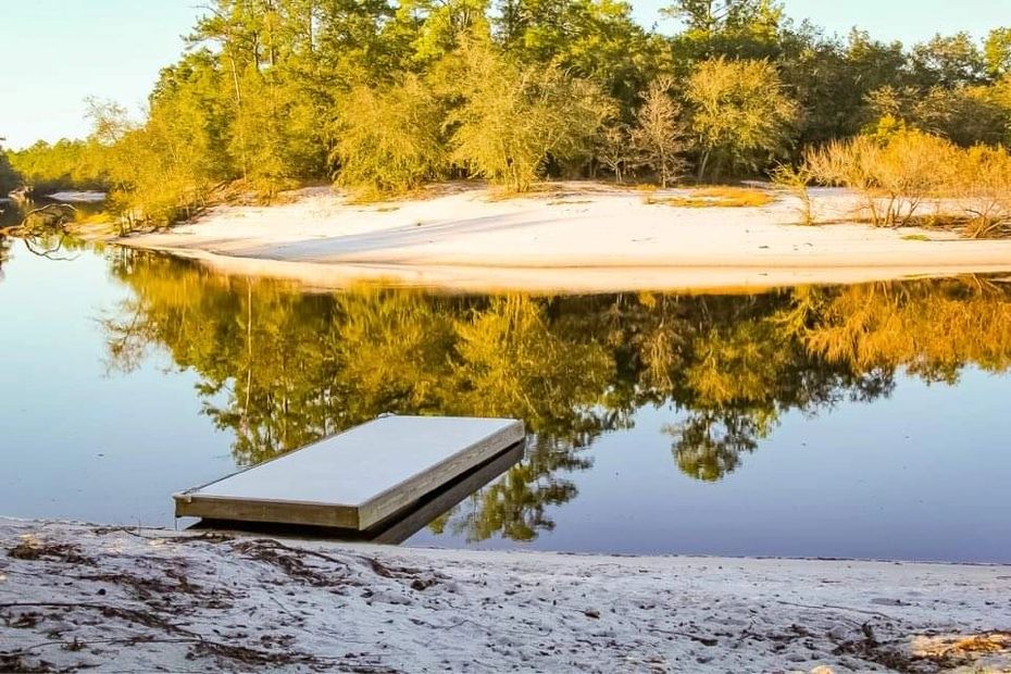 Floating dock nestled near a beach