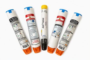 Epipens and Jext auto-injectors.