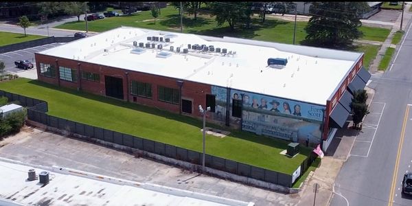 Aerial view of NOW 193 apartment building in downtown Dothan, Alabama