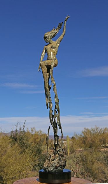 Atlantis nude figurative bronze sculpture