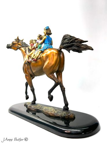 All Aboard bronze sculpture
14.5" 37cm H x 6" 15cm W 17.5" 44 cm L