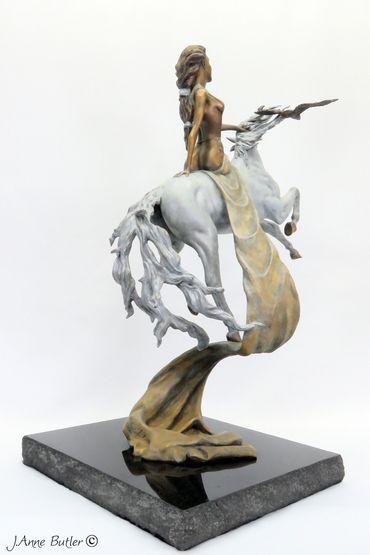 Available. Epona,  Celtic Goddess of Horse bronze sculpture. 24" /  61 cm  high