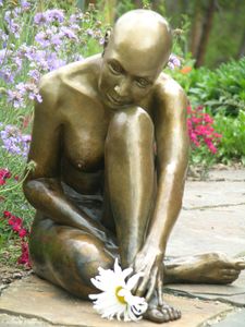 Purity nude female form bronze statue 