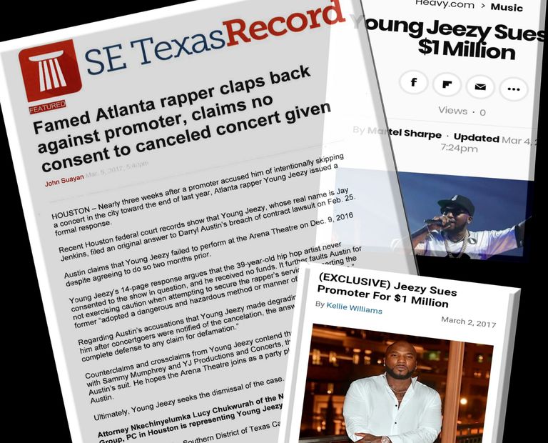 Young Jeezy Lawsuit Breach of Contract Houston