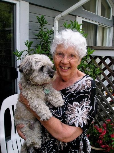 Jessie Mantle with her dog.