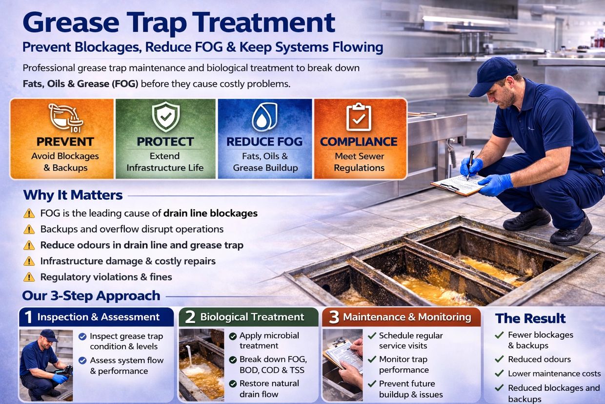 reduce FOG Greae trap service Kingston, Napanee , belleville, brockville, eastern ontario reduce fat