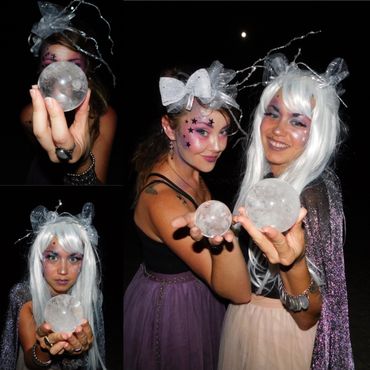 Celestial women with crystal ball