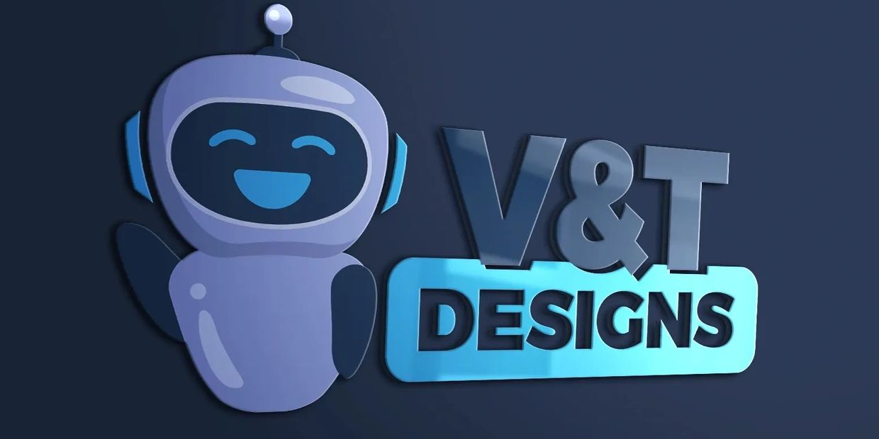 V&T Designs Little Robot Logo 